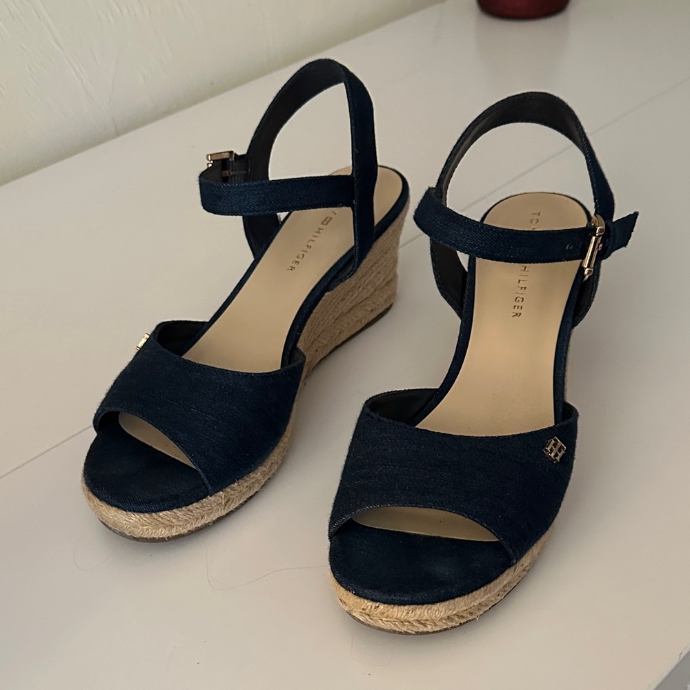 Tommy Hilfiger Dark Blue Wedge Sandals